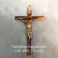 Tượng Thánh Giá Chúa 40cm mạ xi đồng
