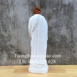 Tượng Thánh Giuse Công Nhân (Giuse Thợ) 40cm Composite Trắng