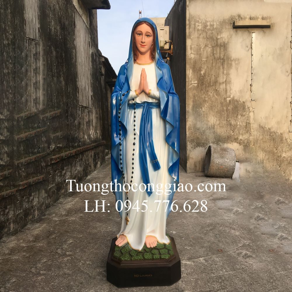 Tượng Đức Mẹ Lộ Đức đẹp 1m4 - Tuongthoconggiao.com