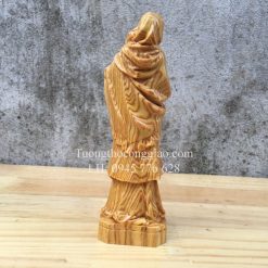 Tượng Đức Mẹ Bế Chúa để ô tô 15cm gỗ pơ mu