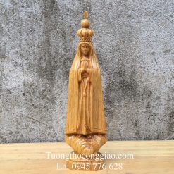 Tượng Đức Mẹ Fatima 17cm gỗ pơ mu