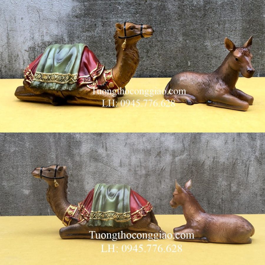 Lạc đà và lừa (Bộ tượng Giáng Sinh Noel mẫu Ý 30cm 10 tượng)